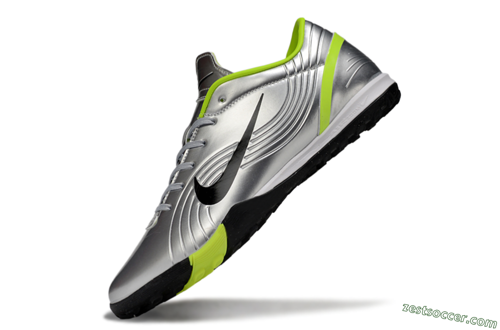 Nike Air Zoom Mercurial Vapor 16 Academy TF Low-Tops Soccer Shoes - Silver/Black/Yellow 5