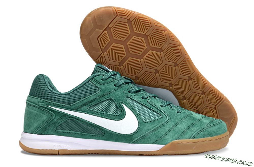 Nike Lunar Gato 2 IC Low-Tops Soccer Shoes - Green/White/Brown 0