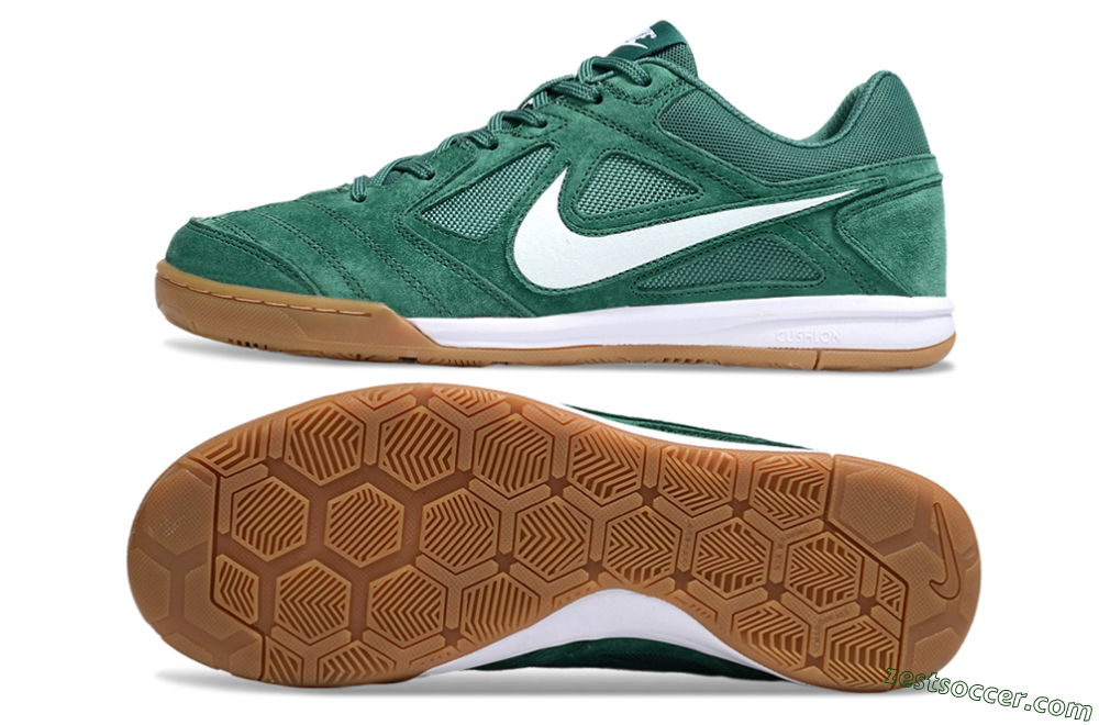 Nike Lunar Gato 2 IC Low-Tops Soccer Shoes - Green/White/Brown 1