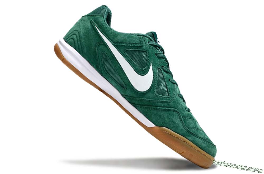 Nike Lunar Gato 2 IC Low-Tops Soccer Shoes - Green/White/Brown 4