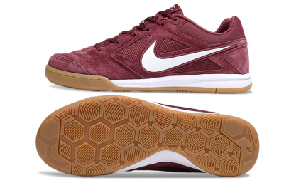 Nike Lunar Gato 2 IC Low-Tops Soccer Shoes - Red/White/Brown