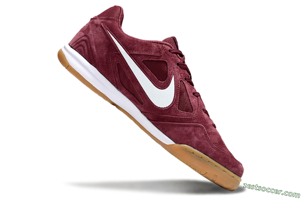 Nike Lunar Gato 2 IC Low-Tops Soccer Shoes - Red/White/Brown 4