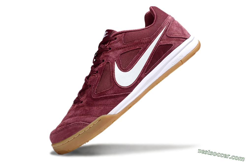 Nike Lunar Gato 2 IC Low-Tops Soccer Shoes - Red/White/Brown 5