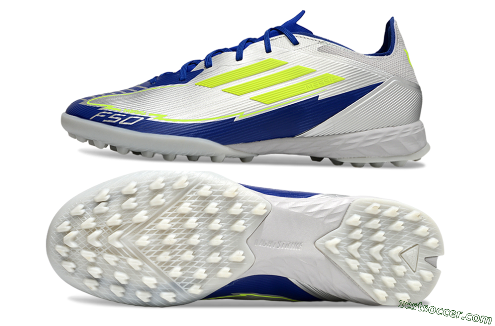 Adidas F50 Pro TF Low-Tops Soccer Shoes - Silver/Blue/Yellow 1