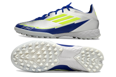 Adidas F50 Pro TF Low-Tops Soccer Shoes - Silver/Blue/Yellow
