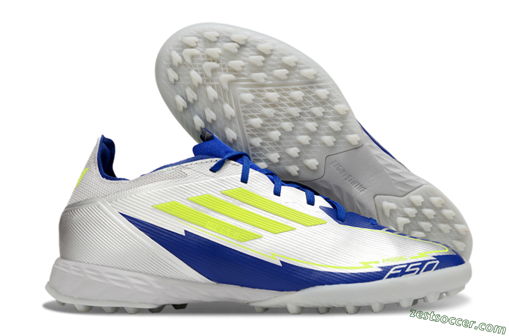 Adidas F50 Pro TF Low-Tops Soccer Shoes - Silver/Blue/Yellow 0