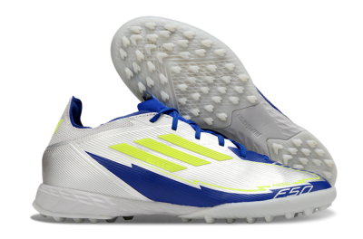 Adidas F50 Pro TF Low-Tops Soccer Shoes - Silver/Blue/Yellow