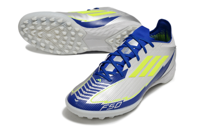 Adidas F50 Pro TF Low-Tops Soccer Shoes - Silver/Blue/Yellow