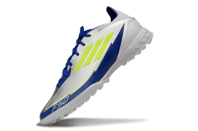 Adidas F50 Pro TF Low-Tops Soccer Shoes - Silver/Blue/Yellow