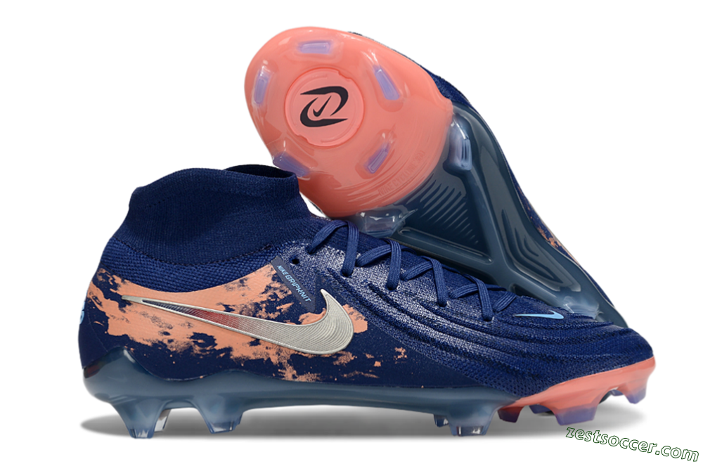Nike Phantom Luna Elite FG High-Tops Soccer Cleats - Blue/White/Orange 0
