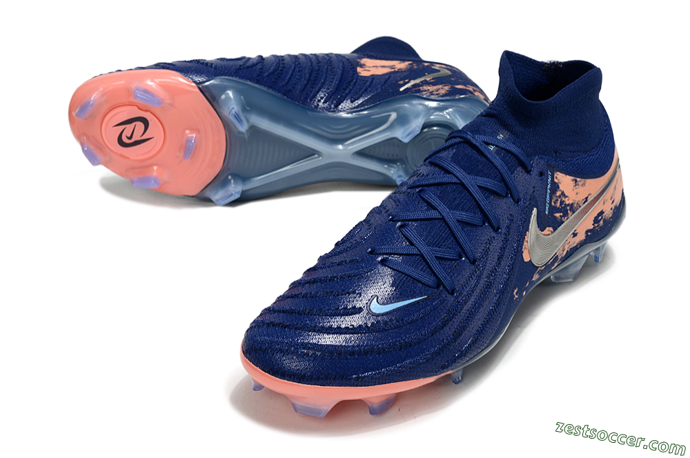 Nike Phantom Luna Elite FG High-Tops Soccer Cleats - Blue/White/Orange 3