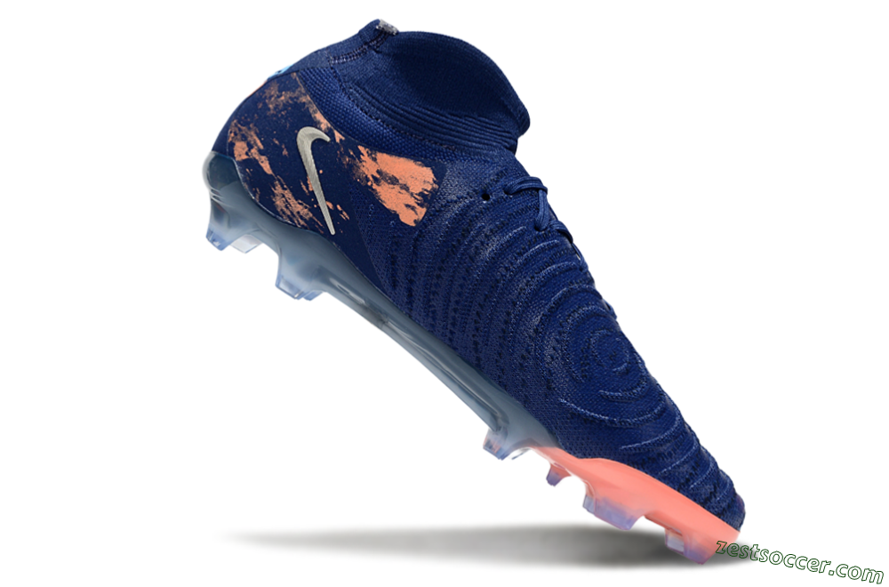 Nike Phantom Luna Elite FG High-Tops Soccer Cleats - Blue/White/Orange 4