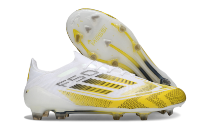 Adidas F50 Elite Kings League FG Low-Tops Soccer Cleats - White/Yellow/Black