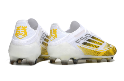 Adidas F50 Elite Kings League FG Low-Tops Soccer Cleats - White/Yellow/Black