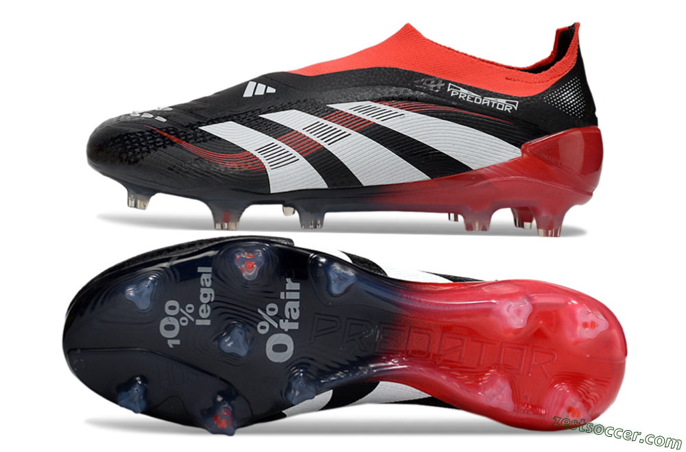 Adidas Predator Laceless Elite 25 FG Low-Tops Soccer Cleats - Black/White/Red 1