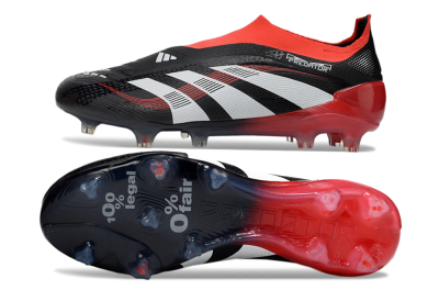 Adidas Predator Laceless Elite 25 FG Low-Tops Soccer Cleats - Black/White/Red