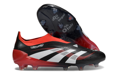 Adidas Predator Laceless Elite 25 FG Low-Tops Soccer Cleats - Black/White/Red