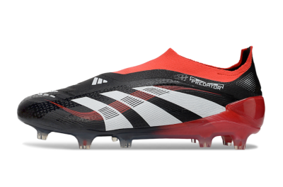 Adidas Predator Laceless Elite 25 FG Low-Tops Soccer Cleats - Black/White/Red