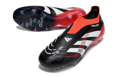 Adidas Predator Laceless Elite 25 FG Low-Tops Soccer Cleats - Black/White/Red