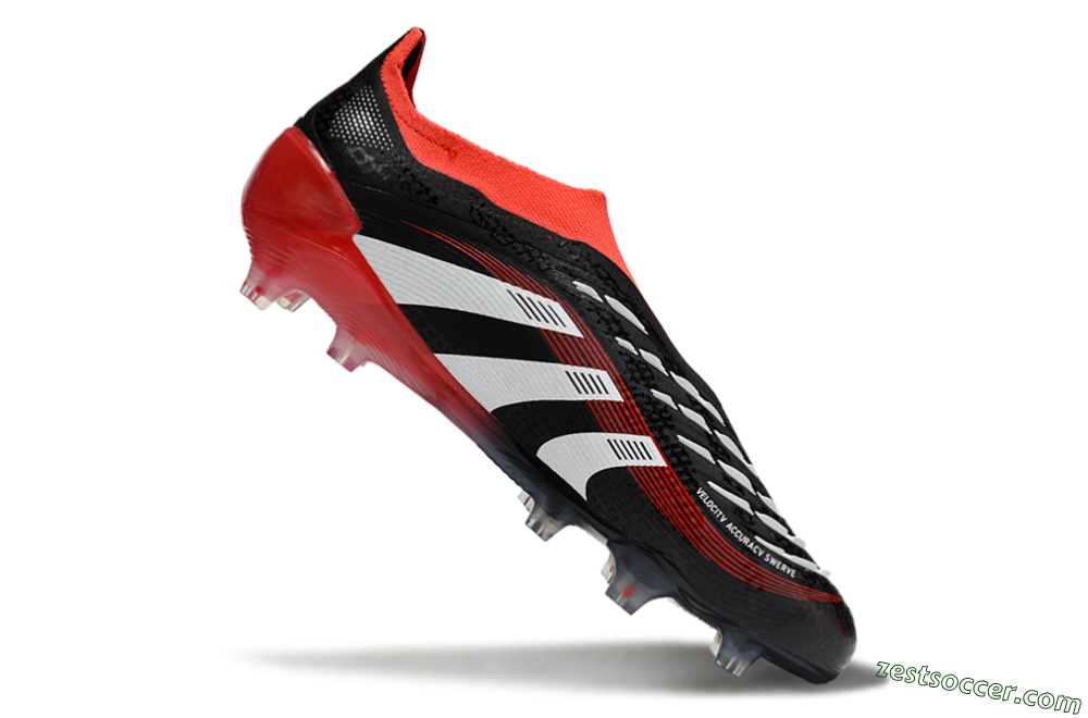 Adidas Predator Laceless Elite 25 FG Low-Tops Soccer Cleats - Black/White/Red 4