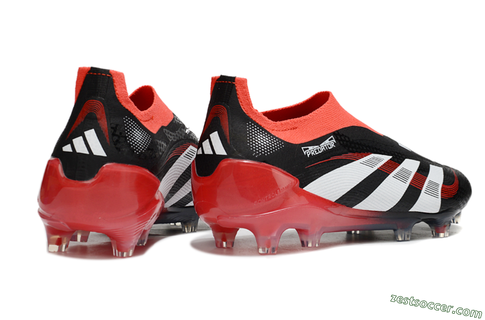 Adidas Predator Laceless Elite 25 FG Low-Tops Soccer Cleats - Black/White/Red 6
