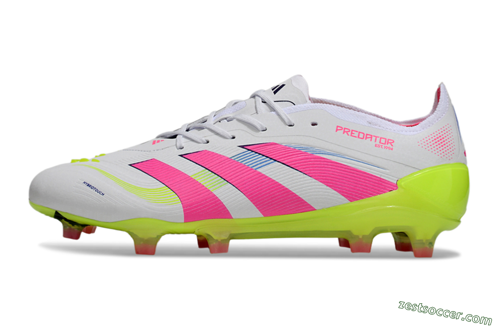 Adidas Predator Elite 25 FG Low-Tops Soccer Cleats - White/Pink/Yellow 0