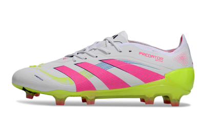 Adidas Predator Elite 25 FG Low-Tops Soccer Cleats - White/Pink/Yellow