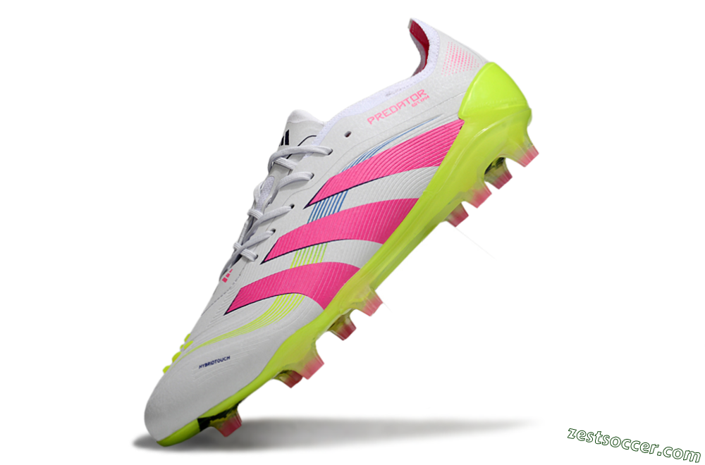 Adidas Predator Elite 25 FG Low-Tops Soccer Cleats - White/Pink/Yellow 4