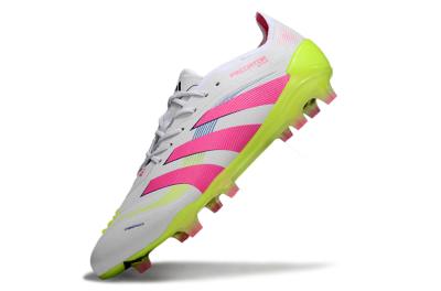 Adidas Predator Elite 25 FG Low-Tops Soccer Cleats - White/Pink/Yellow