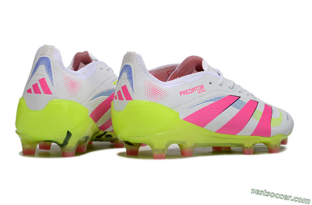 Adidas Predator Elite 25 FG Low-Tops Soccer Cleats - White/Pink/Yellow 5