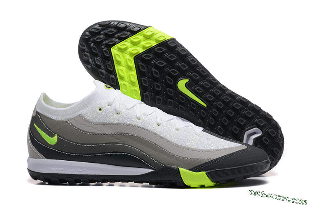 Nike Air Zoom Mercurial Vapor 16 Elite TF Low-Tops Soccer Shoes - White/Grey/Yellow 0
