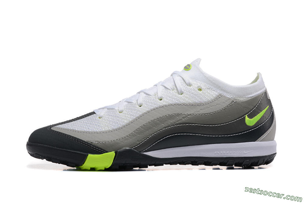 Nike Air Zoom Mercurial Vapor 16 Elite TF Low-Tops Soccer Shoes - White/Grey/Yellow 2