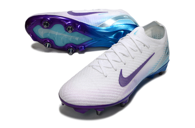 Nike Air Zoom Mercurial Vapor 16 Elite SG Low-Tops Soccer Cleats - White/Purple/Jade