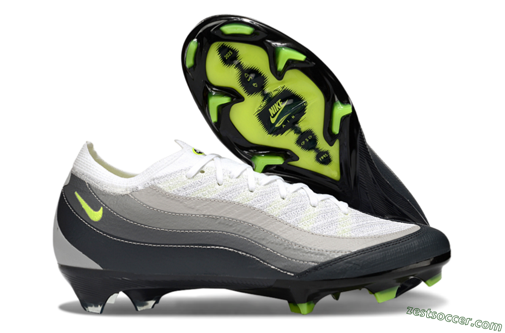 Nike Air Zoom Mercurial Vapor 16 Elite FG Low-Tops Soccer Cleats - White/Grey/Yellow 0