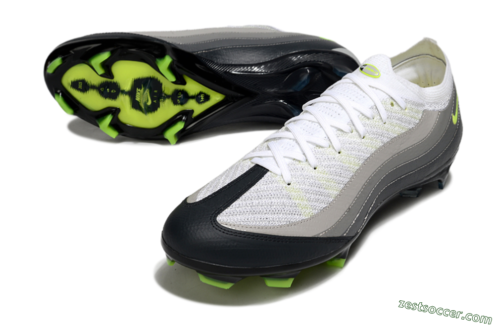 Nike Air Zoom Mercurial Vapor 16 Elite FG Low-Tops Soccer Cleats - White/Grey/Yellow 3