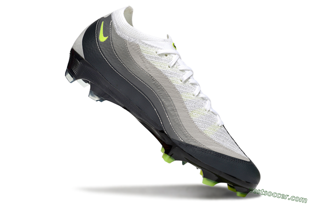 Nike Air Zoom Mercurial Vapor 16 Elite FG Low-Tops Soccer Cleats - White/Grey/Yellow 4