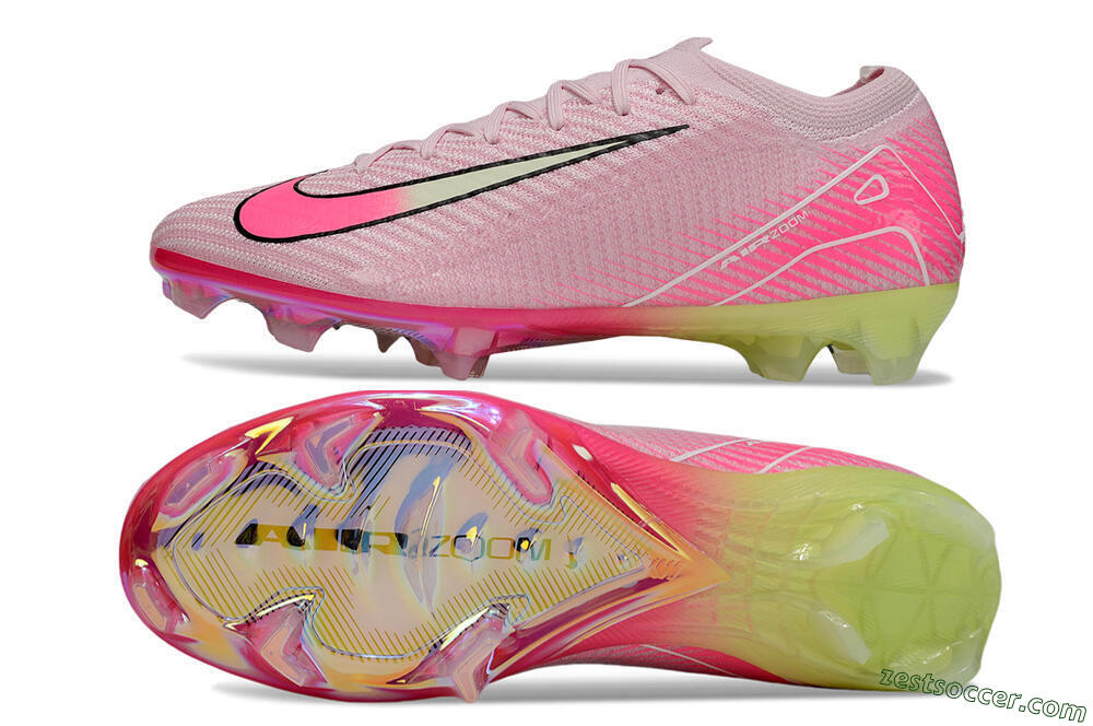 Nike Air Zoom Mercurial Vapor 16 Elite FG Low-Tops Soccer Cleats - Pink/White/Yellow 1