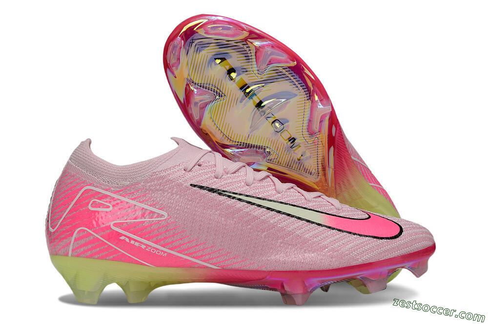 Nike Air Zoom Mercurial Vapor 16 Elite FG Low-Tops Soccer Cleats - Pink/White/Yellow 0