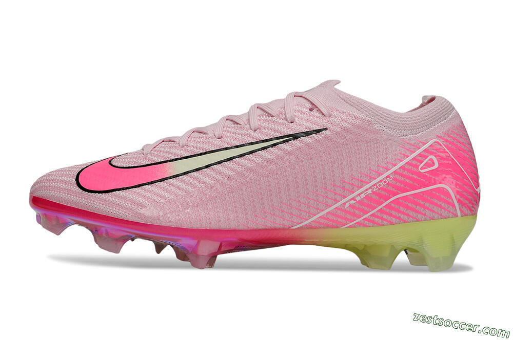 Nike Air Zoom Mercurial Vapor 16 Elite FG Low-Tops Soccer Cleats - Pink/White/Yellow 2