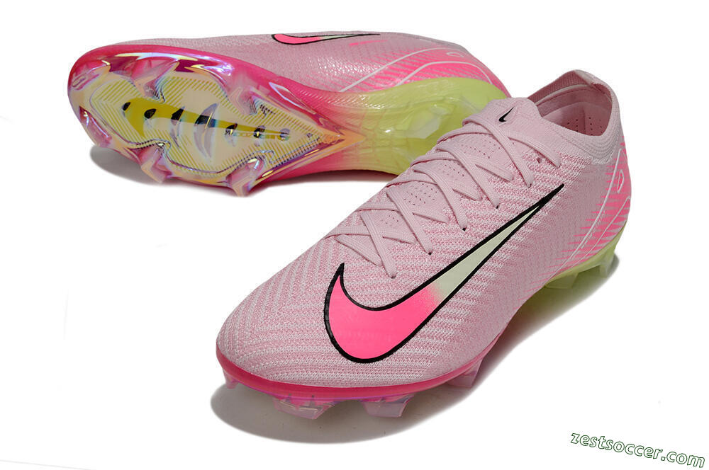 Nike Air Zoom Mercurial Vapor 16 Elite FG Low-Tops Soccer Cleats - Pink/White/Yellow 3