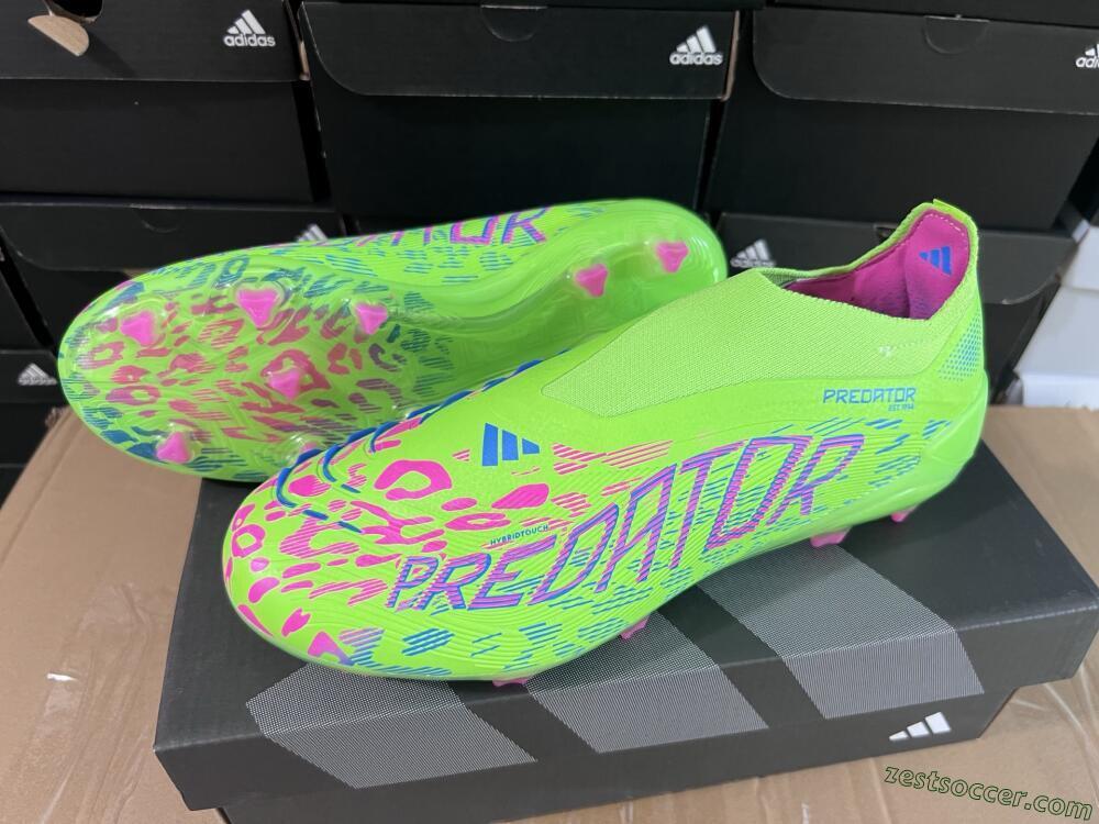 Adidas Predator Elite Laceless FG Low-Tops Soccer Cleats - Yellow/Red/Purple
