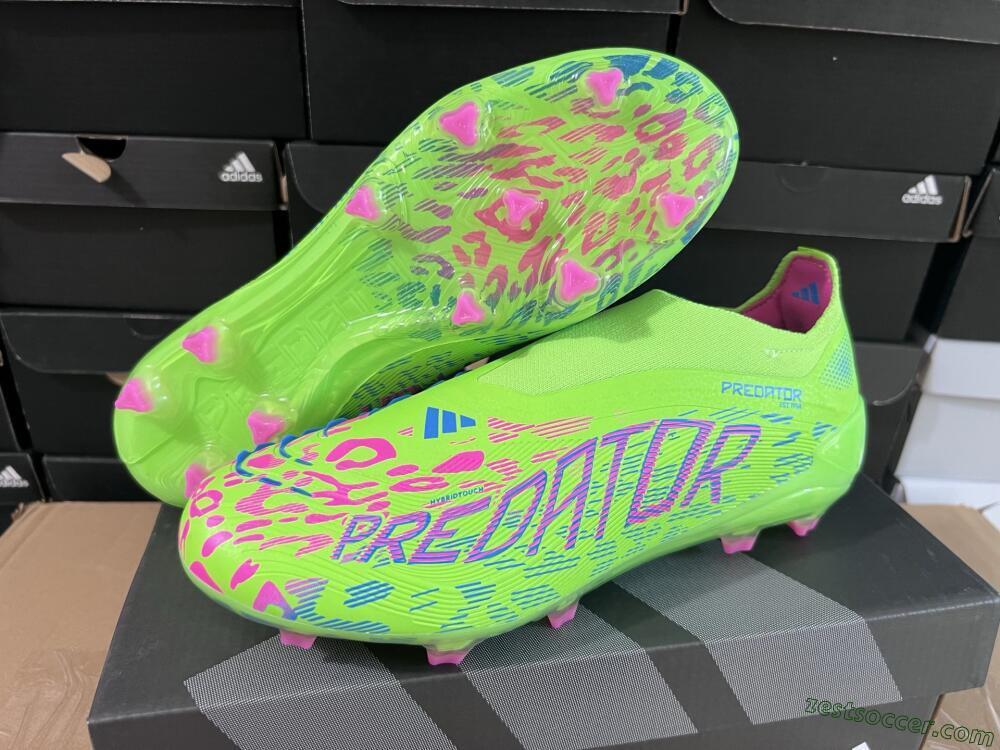 Adidas Predator Elite Laceless FG Low-Tops Soccer Cleats - Yellow/Red/Purple