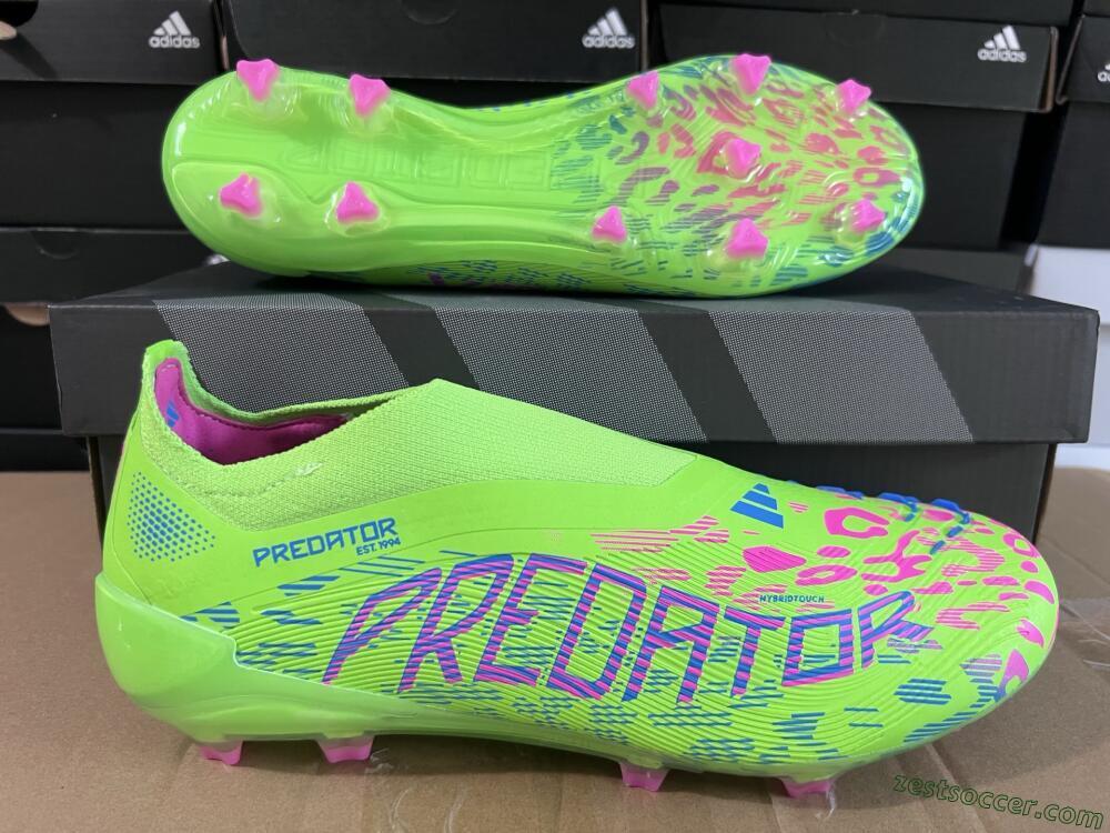 Adidas Predator Elite Laceless FG Low-Tops Soccer Cleats - Yellow/Red/Purple