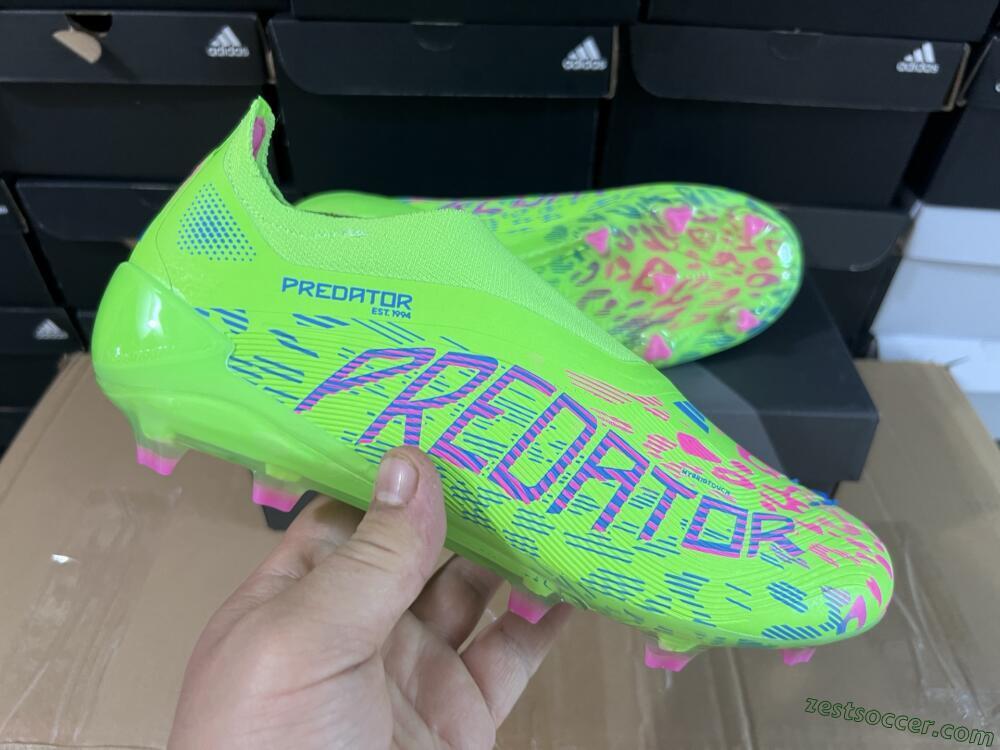 Adidas Predator Elite Laceless FG Low-Tops Soccer Cleats - Yellow/Red/Purple