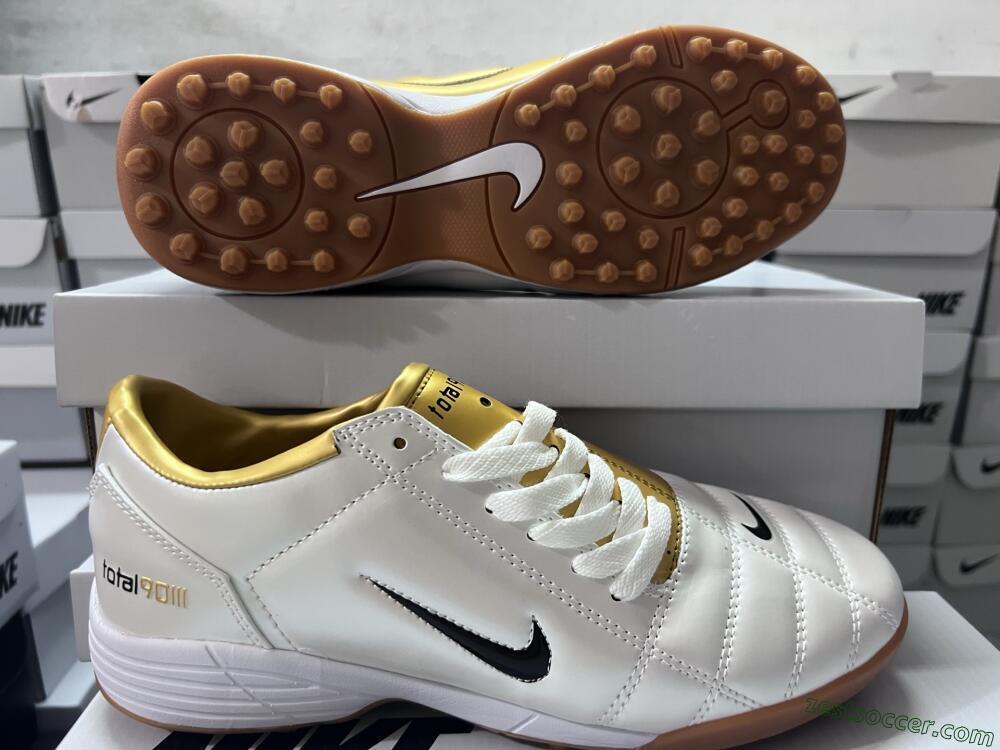 Nike Total 90 II TF Low-Tops Soccer Shoes - Silver/Black/Gold