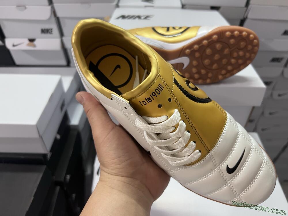 Nike Total 90 II TF Low-Tops Soccer Shoes - Silver/Black/Gold