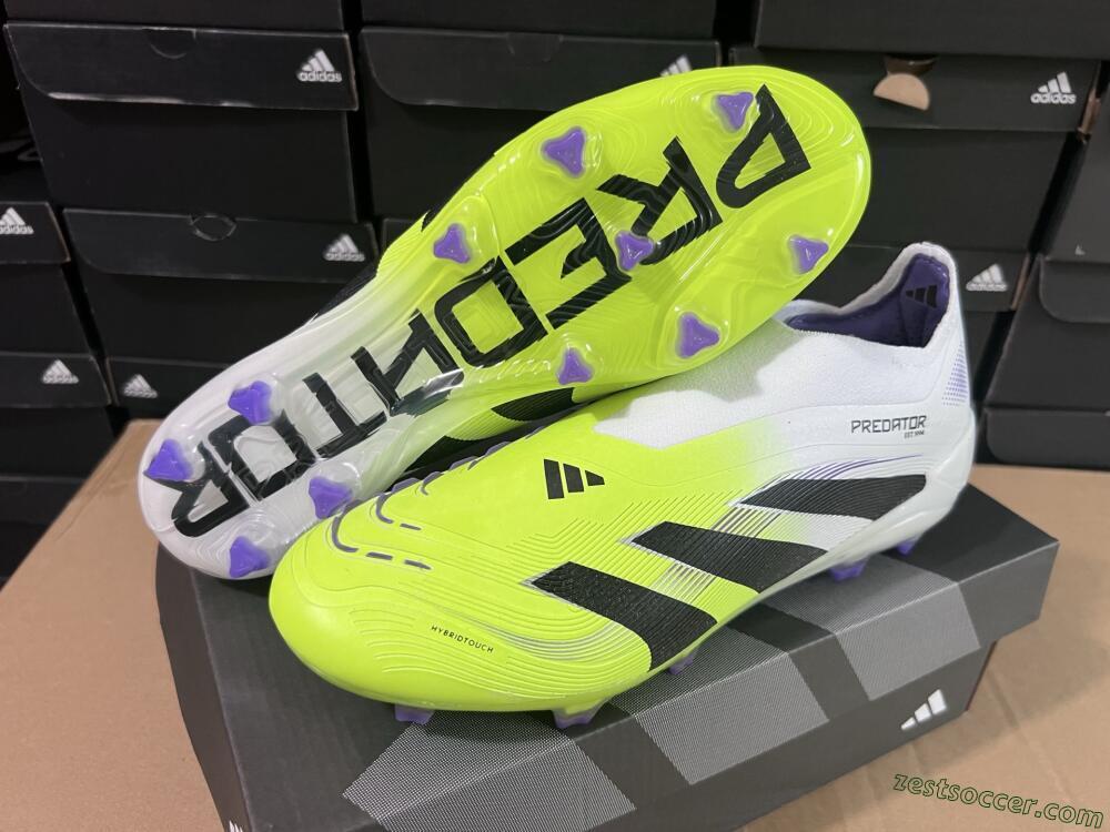 Adidas Predator Elite 25 Laceless FG Low-Tops Soccer Cleats - Yellow/Black/White