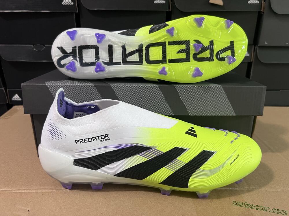 Adidas Predator Elite 25 Laceless FG Low-Tops Soccer Cleats - Yellow/Black/White