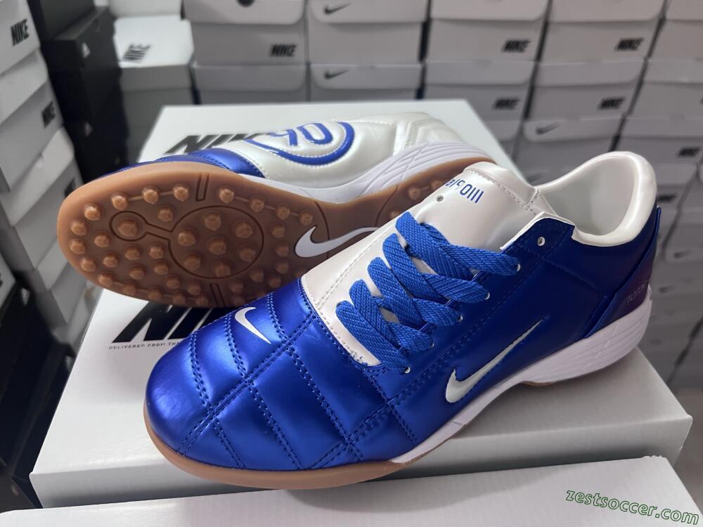 Nike Total 90 II TF Low-Tops Soccer Shoes - Blue/White/Brown