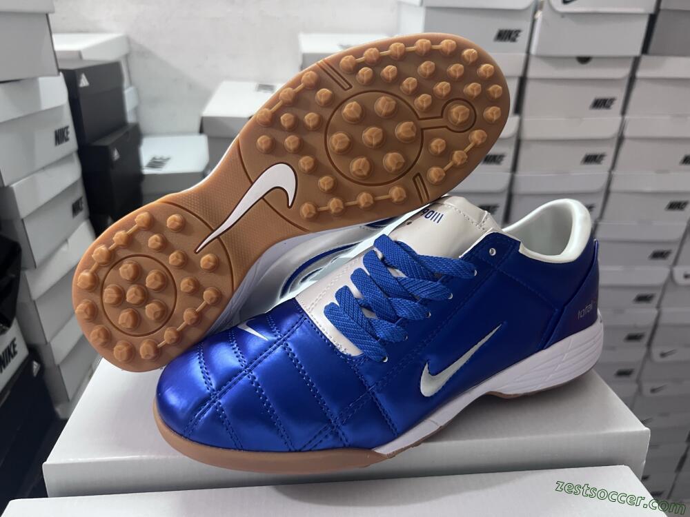 Nike Total 90 II TF Low-Tops Soccer Shoes - Blue/White/Brown